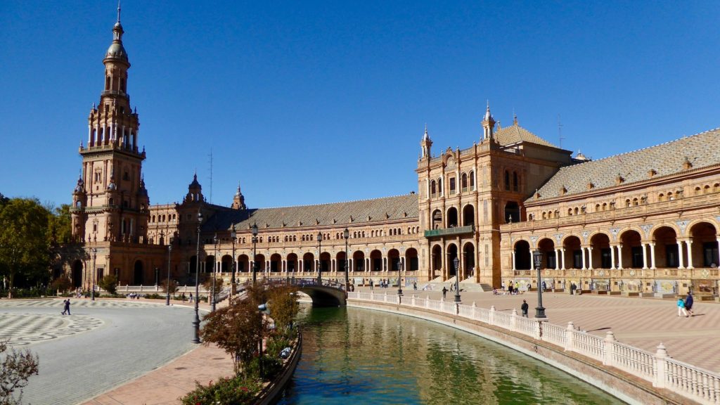 Hauptgebäude des Plaza de España, Sevilla, Spanien